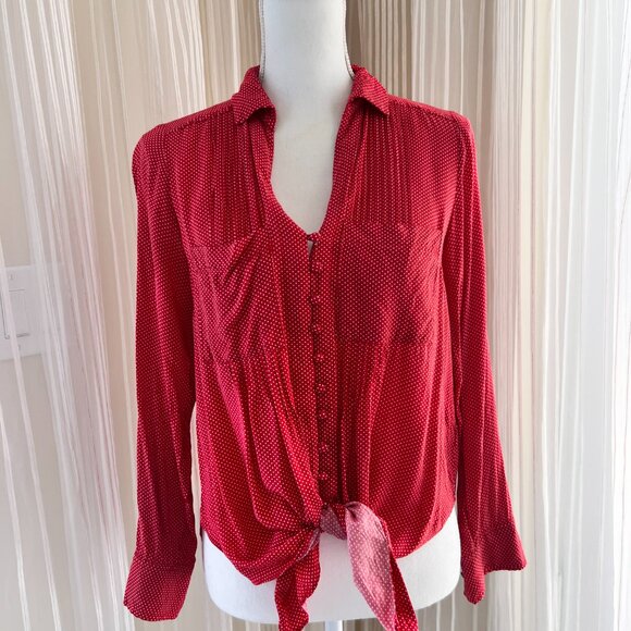 Anthropologie Maeve MATILDA polka dot long sleeve tunic blouse size S - Picture 4 of 8